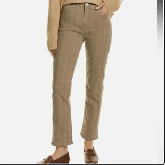 FRAME Le Crop Mini Boot Size 29 Jean Nectarine Plaid - Picture 1 of 7